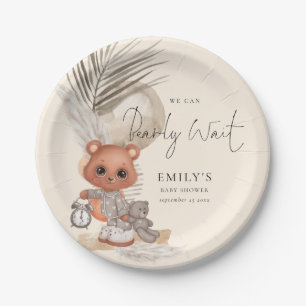 Boho Chic We Can Bearly Wait Baby Shower Paper Plates