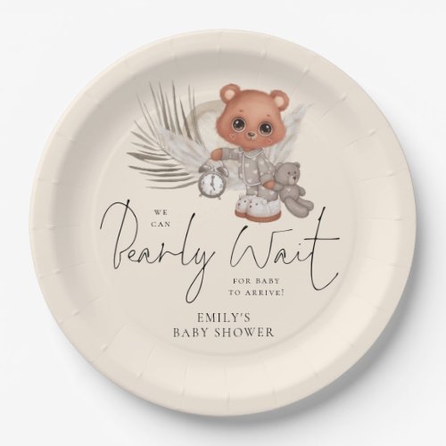 Boho Chic We Can Bearly Wait Baby Shower Paper Plates