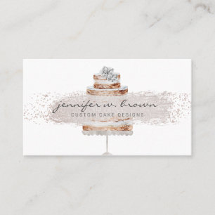 Boho Chic Wedding Cake with Glitter Business Card