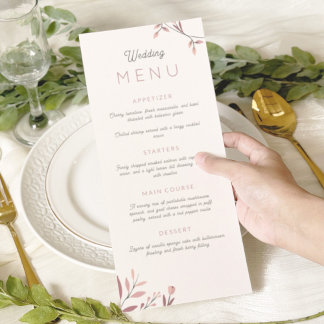 Boho chic wedding menu red branches red