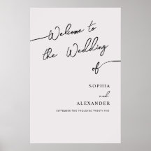 Boho Chic Wedding Poster Sign Welcome.