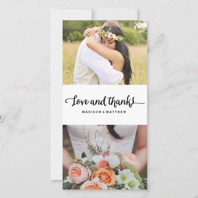 Boho Chic | Wedding Thank You Photo Card (Front)