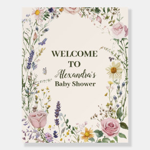 Boho Chic Wildflower  Baby Shower Foam Board