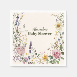 Boho Chic Wildflower Baby Shower Napkins