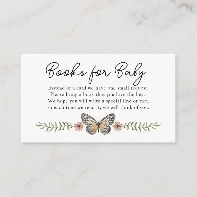 Boho Chic Wildflower Books for Baby Enclosure Card (Front)