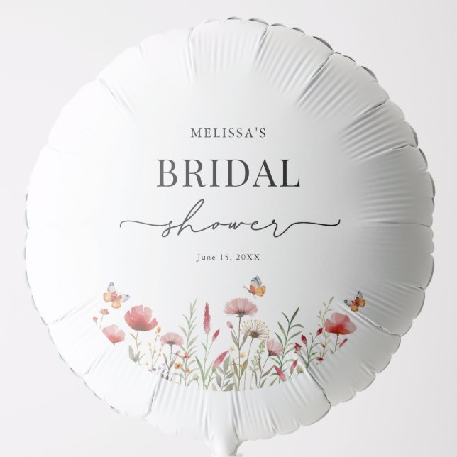 Boho Chic Wildflower Bridal Shower Balloon (Front)