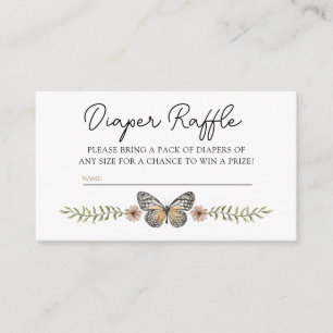 Boho Chic Wildflower Diaper Raffle Baby Shower Enclosure Card