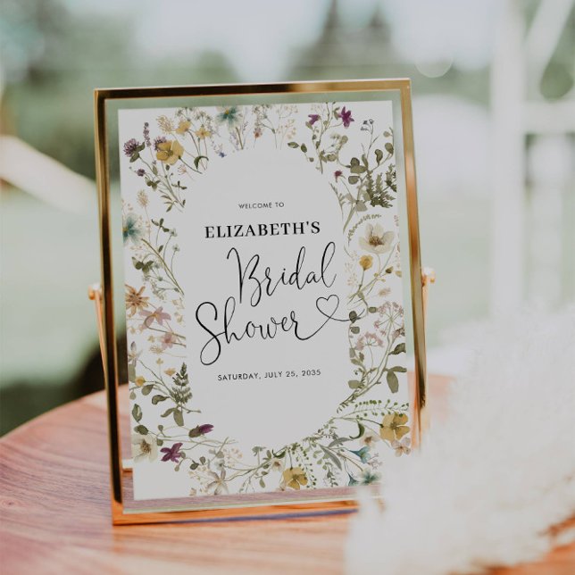 Boho Chic Wildflower Floral Bridal Shower Welcome  Poster (Creator Uploaded)