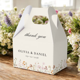 Boho Chic Wildflower Garden Bloom Wedding Favor Boxes