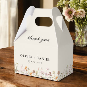 Boho Chic Wildflower Garden Bloom Wedding Favor Boxes