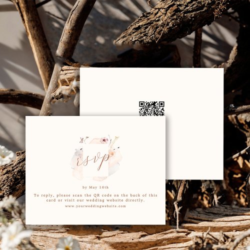 Boho Chic Wildflower QR Code Wedding