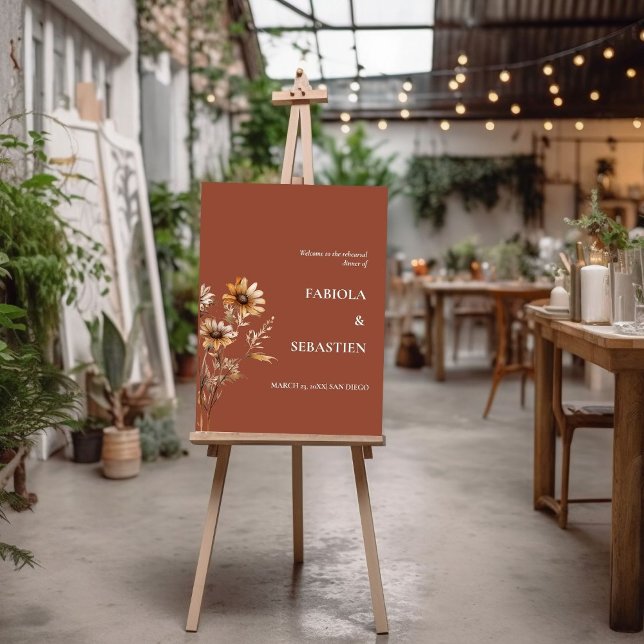 Boho Chic Wildflower Rehearsal dinner Welcome Sign (Creator Uploaded)