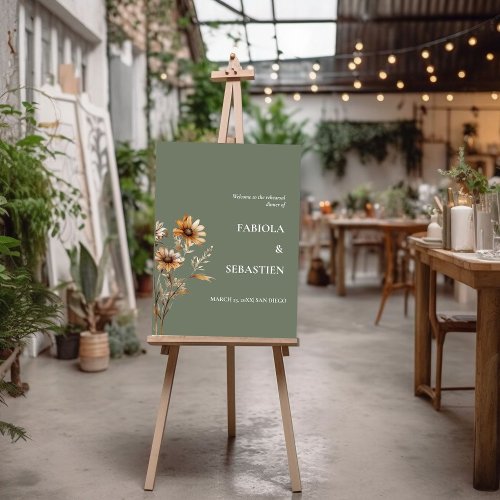 Boho Chic Wildflower Rehearsal dinner Welcome Sign