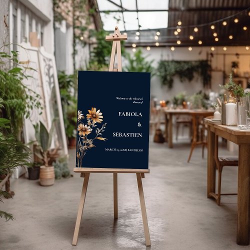 Boho Chic Wildflower Rehearsal dinner Welcome Sign