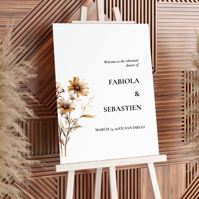 Boho Chic Wildflower Rehearsal dinner Welcome Sign (Creator Uploaded)