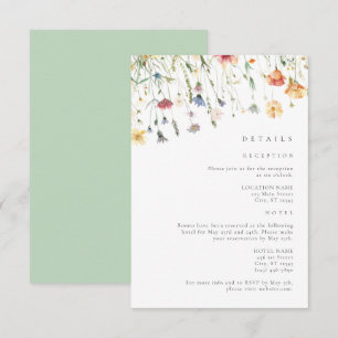 Boho Chic Wildflower Wedding Details Enclosure Card