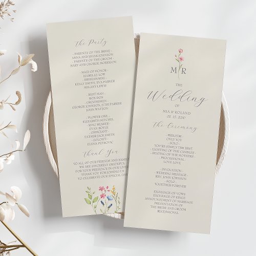 Boho Chic Wildflower Wedding Program