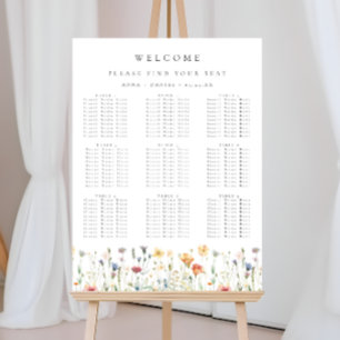 Boho Chic Wildflower Wedding Seating Chart Foam Board