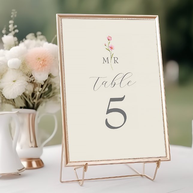 Boho Chic Wildflower Wedding Table Number (Creator Uploaded)