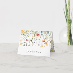 Boho Chic Wildflower Wedding Thank You Card