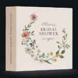 Boho Chic Wildflower Wreath Bridal Shower Recipes 3 Ring Binder<br><div class="desc">Boho Chic Wildflower Wreath Bridal Shower Recipes 3 ring binder</div>