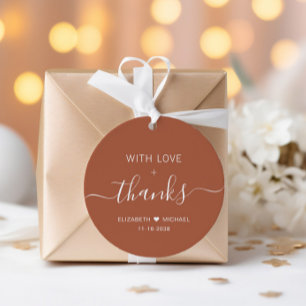 Boho Chic With Love Terracotta Wedding Thank You Favor Tags