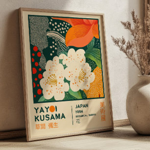 BOHO Chic Yayoi Kusama Floral Exhibition Poster