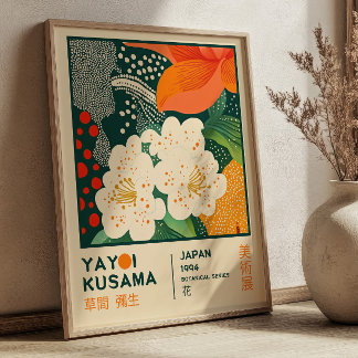 BOHO Chic Yayoi Kusama Floral Exhibition Poster