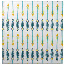 boho chic yellow blue arrows cloth napkin