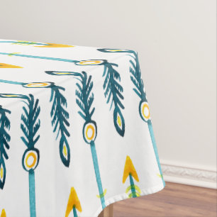 boho chic yellow blue arrows table cover tablecloth