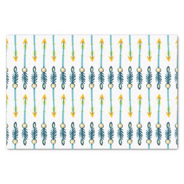 boho chic yellow blue arrows wrapping tissue tissue paper