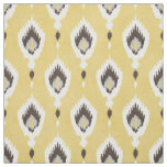 Boho chic yellow ikat tribal pattern monogram fabric