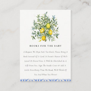 Boho Chic Yellow Lemon Tree Books For Baby Shower Enclosure Card
