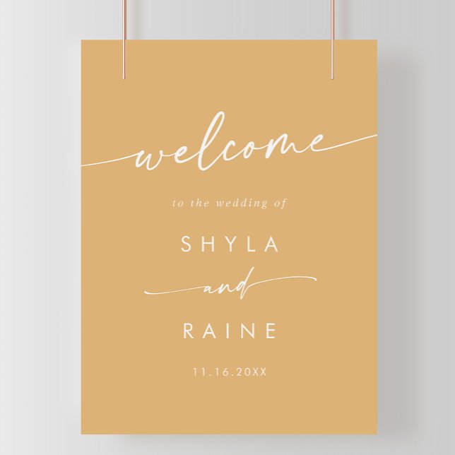 Boho Chic Yellow Marigold DIY Wedding Welcome Sign (Creator Uploaded)
