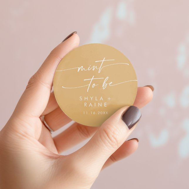 Boho Chic Yellow Marigold Mint To Be Favor Sticker (Boho Chic Yellow Marigold Mint To Be Favor Sticker)