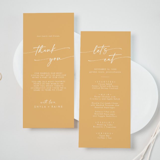 Boho Chic Yellow Marigold Thank You and Wedding Menu (Creator Uploaded)