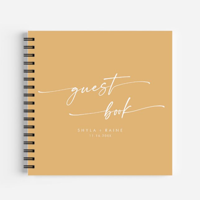 Boho Chic Yellow Marigold Wedding Guest Book (Creator Uploaded)