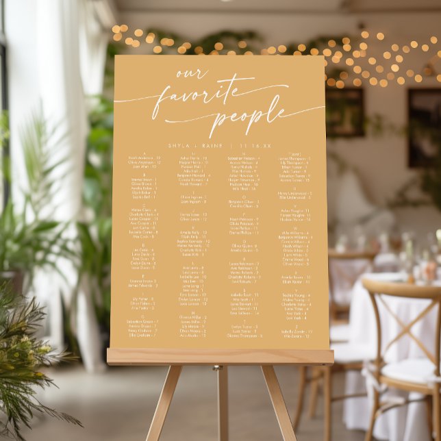 Boho Chic Yellow Marigold Wedding Seating Chart Foam Board (Creator Uploaded)