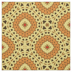 Boho Chic Yellow & Orange Mosaic Geometric Pattern Fabric