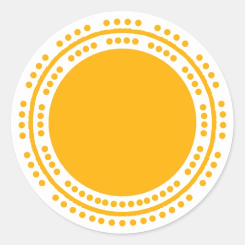 Boho chic yellow sun rays modern happy fun cute classic round sticker