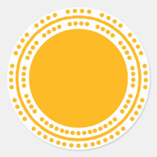 Boho chic yellow sun rays modern happy fun cute classic round sticker