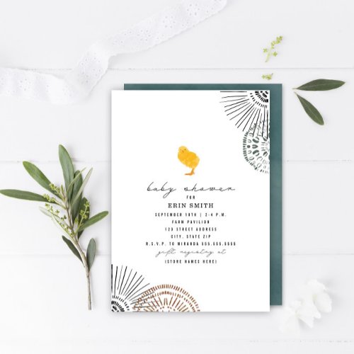 Boho Chick Baby Shower Invitation