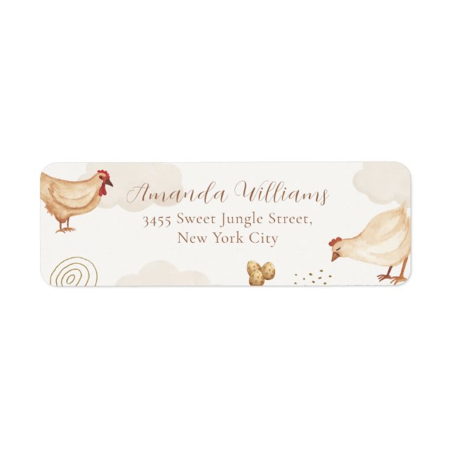 Boho Chick Hatching Baby Shower Return Address Label (Front)