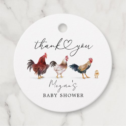 Boho Chicken Baby Shower Favor Tags