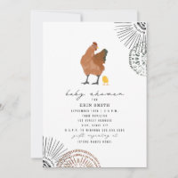 Boho Chicken Mama Baby Shower Invitation