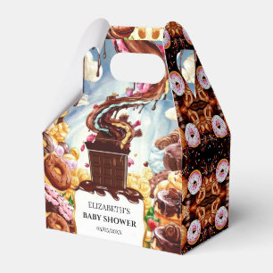 Boho Chocolate Baby Shower Favor Boxes