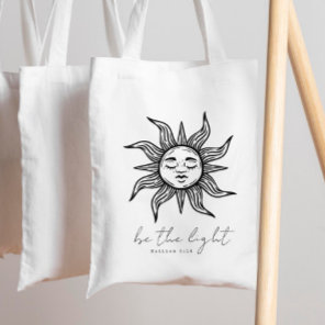 Boho Christian Bible Verse Be the Light Sunshine Tote Bag
