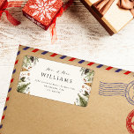 Boho Christmas Botanical Greenery Mr and Mrs Name Label<br><div class="desc">Adorn your greeting card envelopes with this modern stylish elegant return address label for newly weds featuring boho watercolor botanical and greenery foliage of pine cones, leaves, christmas tree, and cotton with a splash of gold swash and watercolor. It has a delicate and sophisticated Mr and Mrs script lettering and...</div>