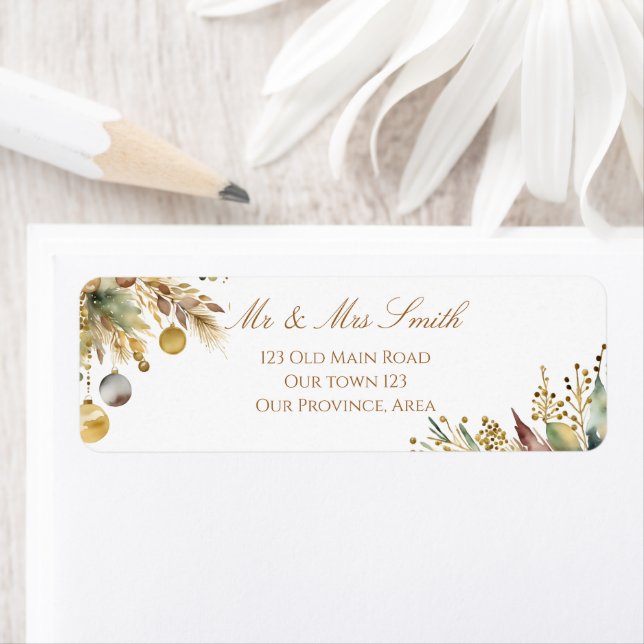 Boho Christmas elegant watercolor  Label (Insitu)