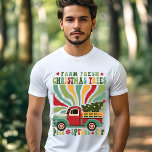 Boho Christmas Farm Fresh Trees Truck  Tri-Blend Shirt<br><div class="desc">Boho Christmas Farm Fresh Trees Truck Festive Holiday Tri-Blend Shirt features the text "Farm Fresh Christmas Trees" in modern script typography accented with a colorful Matisse style retro farm truck carrying a Christmas tree. Perfect for Christmas gifts, Christmas parties and holiday celebrations, birthdays and more. Created by Evco Studio www.zazzle.com/store/evcostudio...</div>